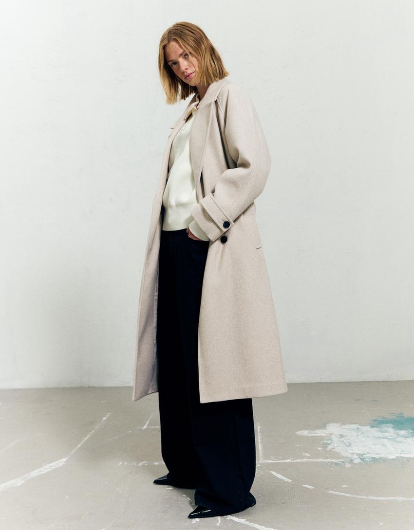 Trench doux ceinturé-Sable