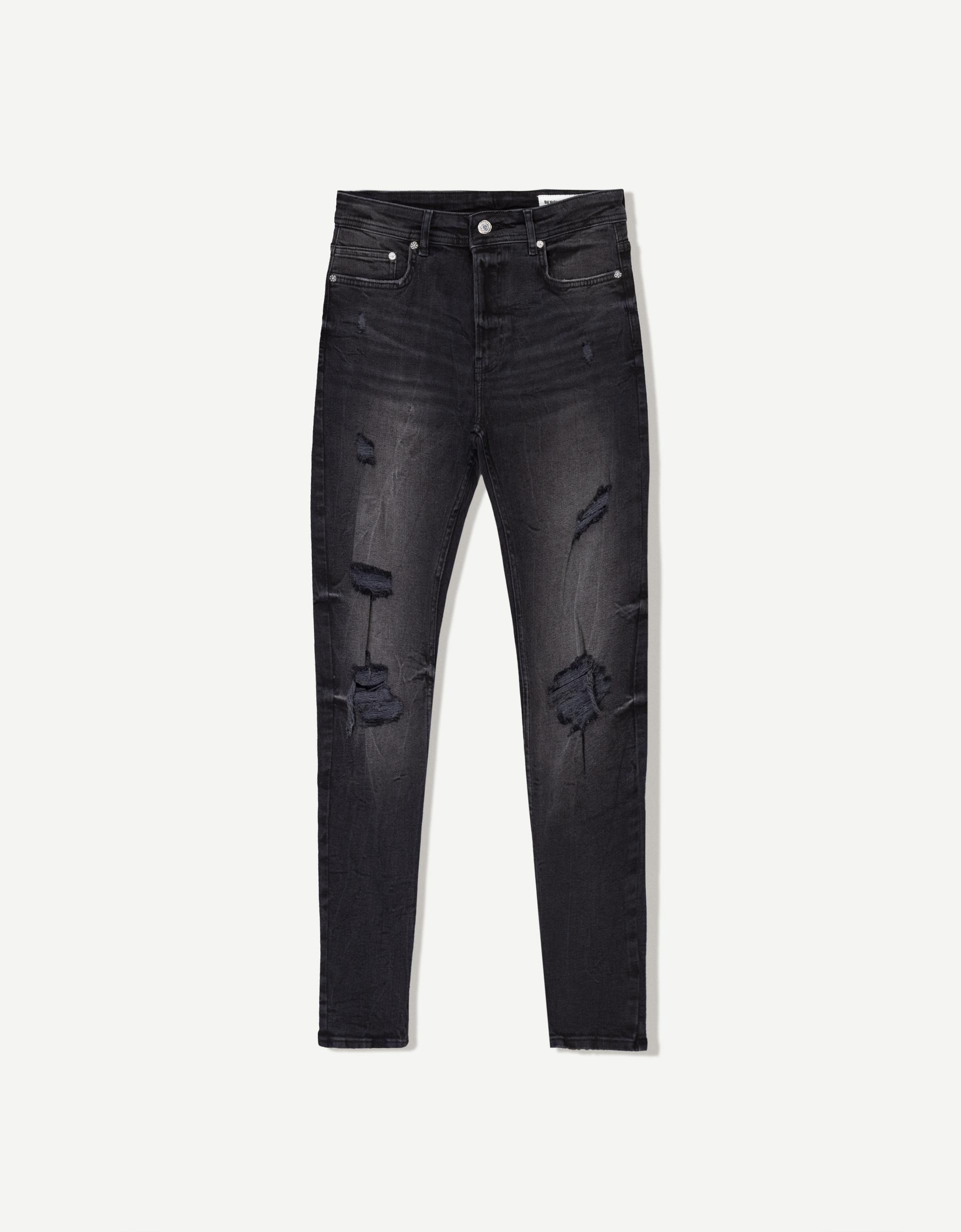 Jeans super skinny rotos Jeans Hombre Bershka