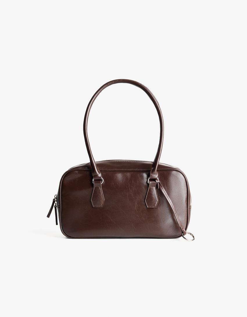Tas met leereffect-Bruin