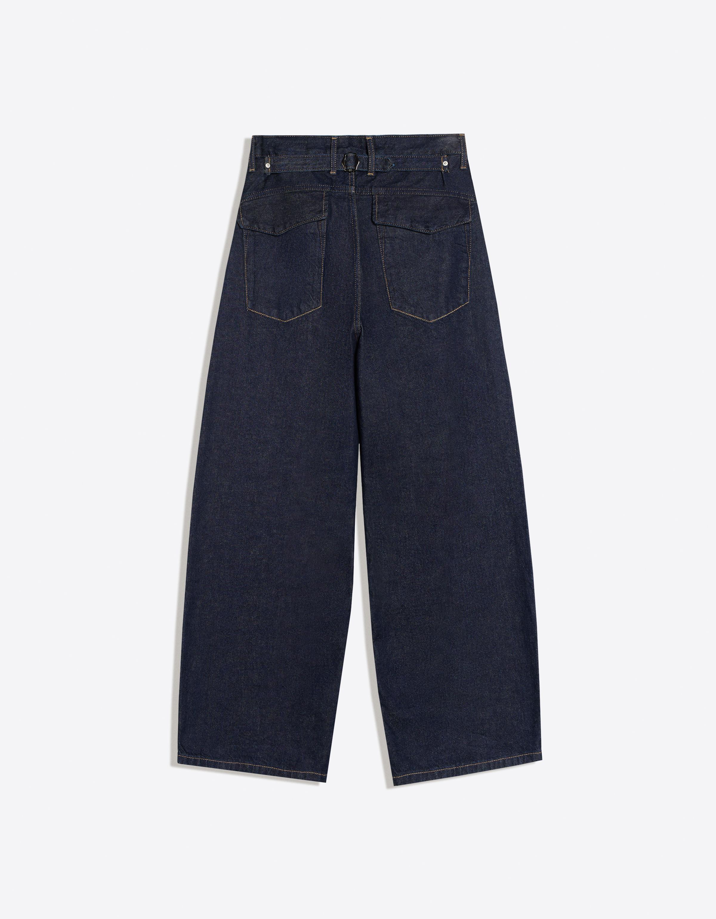 Barrel jeans with back buckle — Navy
