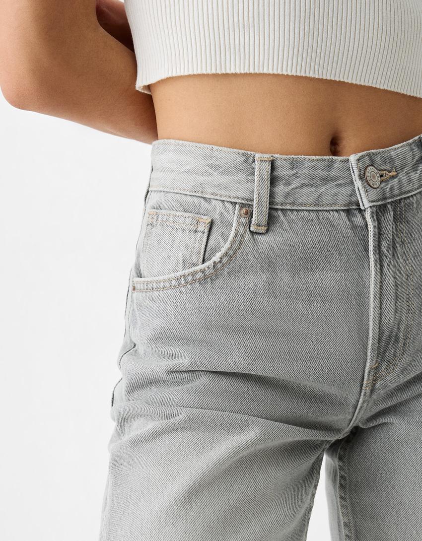 Jeans straight-Cinza-5