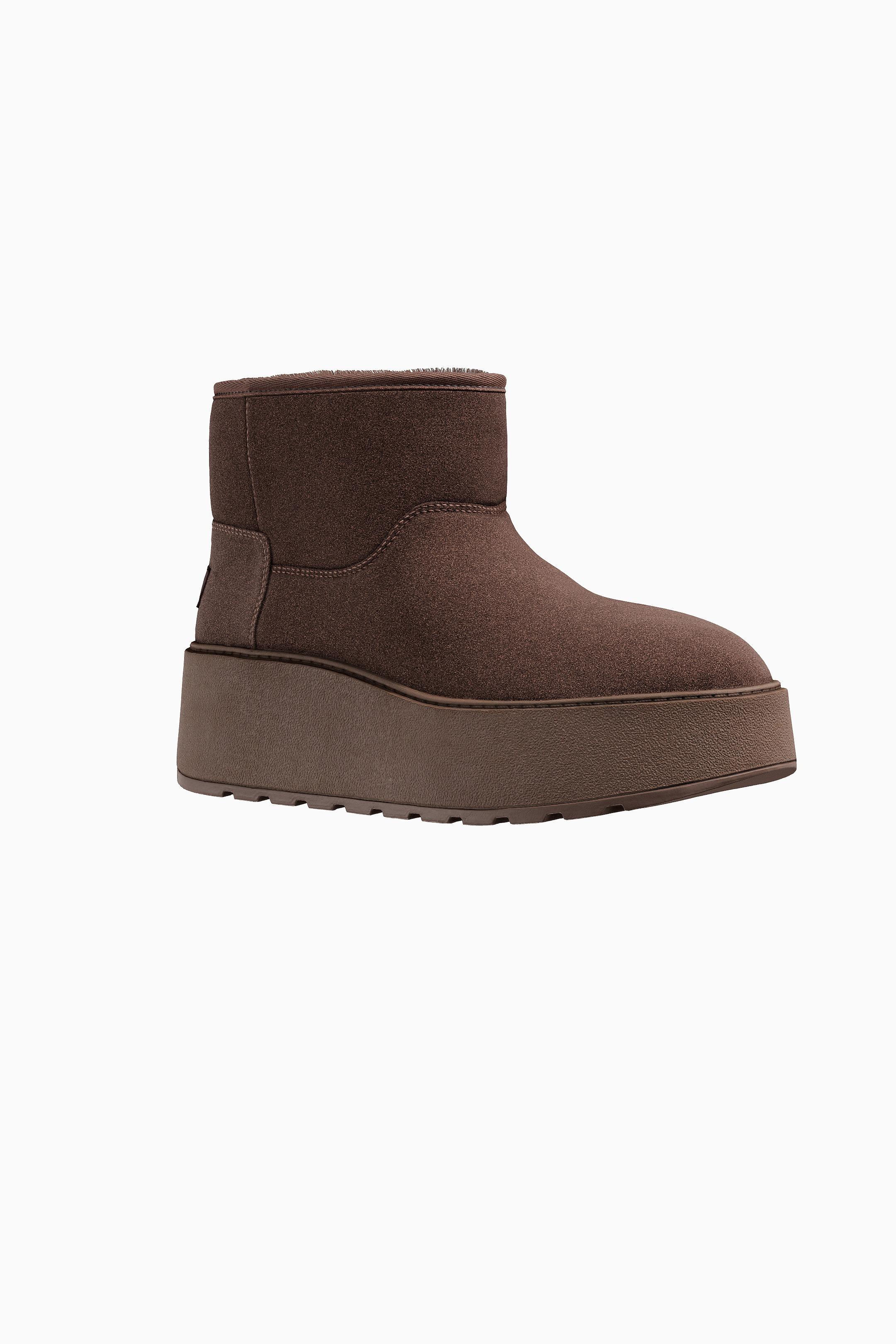 Botins plataforma forro pelo-Marrom-4