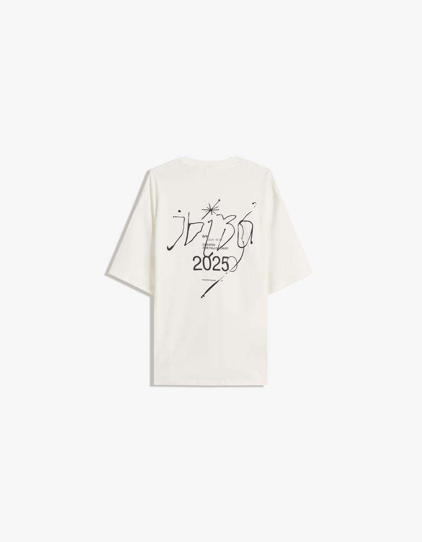 Camiseta manga corta print-Blanco roto-4