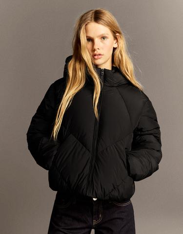 Puffer hooded jacket — Black 3