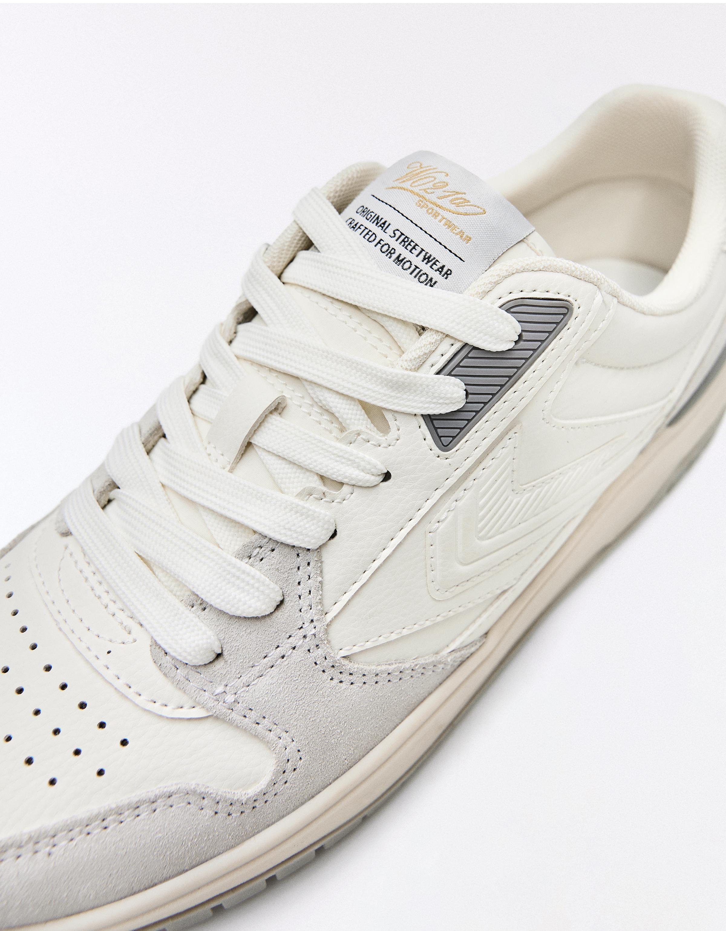 Panelled casual trainers — WHITE