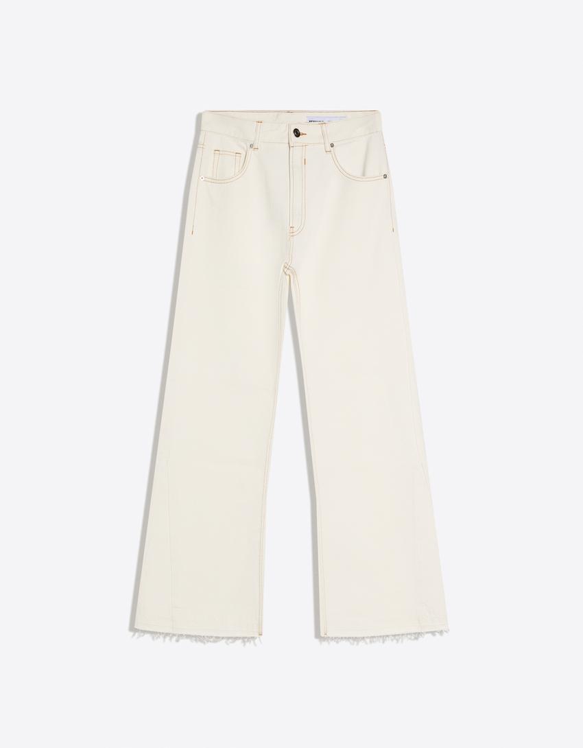 Jeans flare straight-Cru