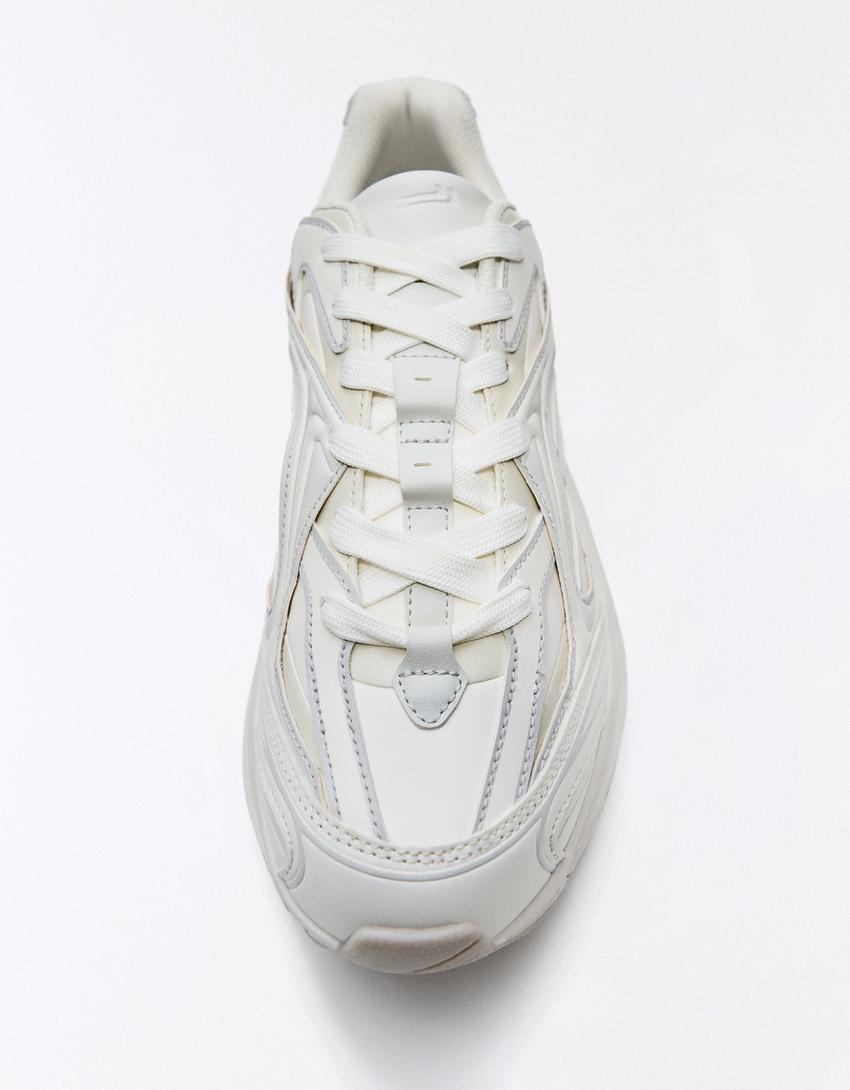 Chunky sole trainers-WHITE