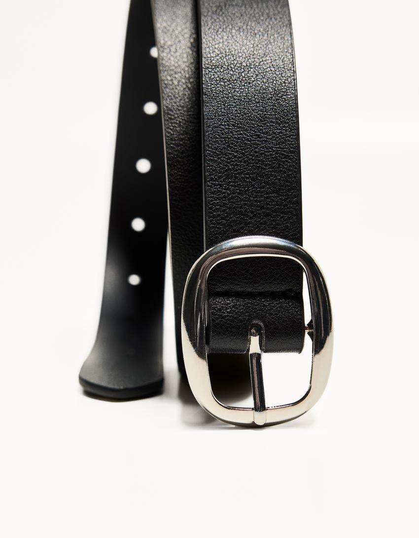 Ceinture fine similicuir-Noir
