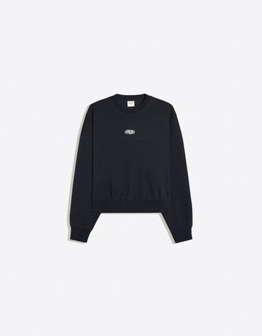 Round neck patch sweatshirt — Navy 5