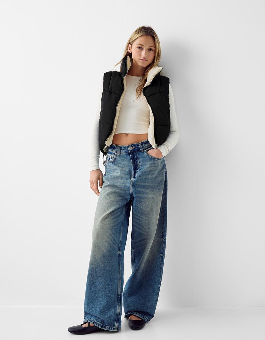 Reversible nylon gilet-Black-3