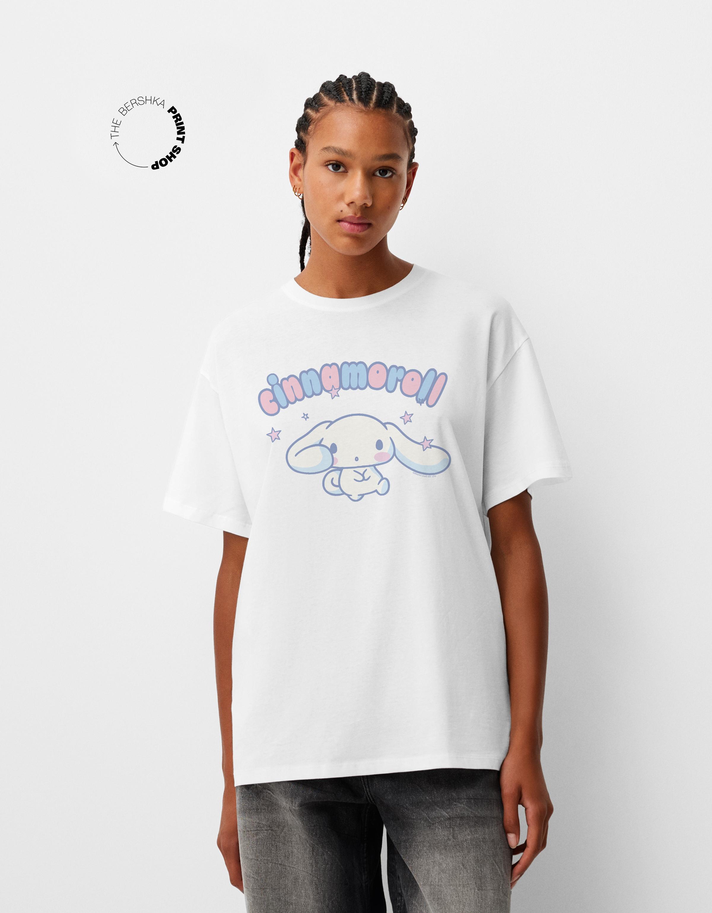 Bershka Oversize-T-Shirt Cinnamoroll Mit Kurzen Ärmeln Damen Xs Grbrochenes Weiss