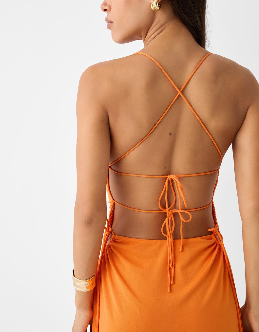 فستان قصير ملتف-برتقالي-6