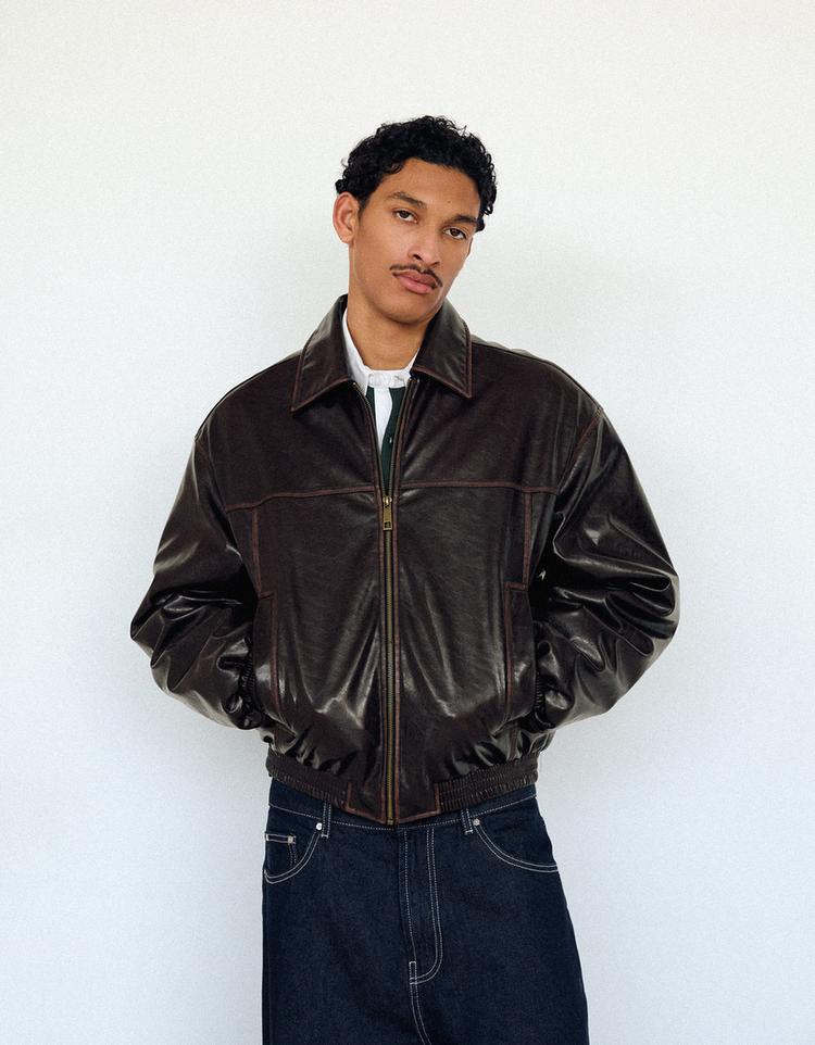 Cazadora efecto piel