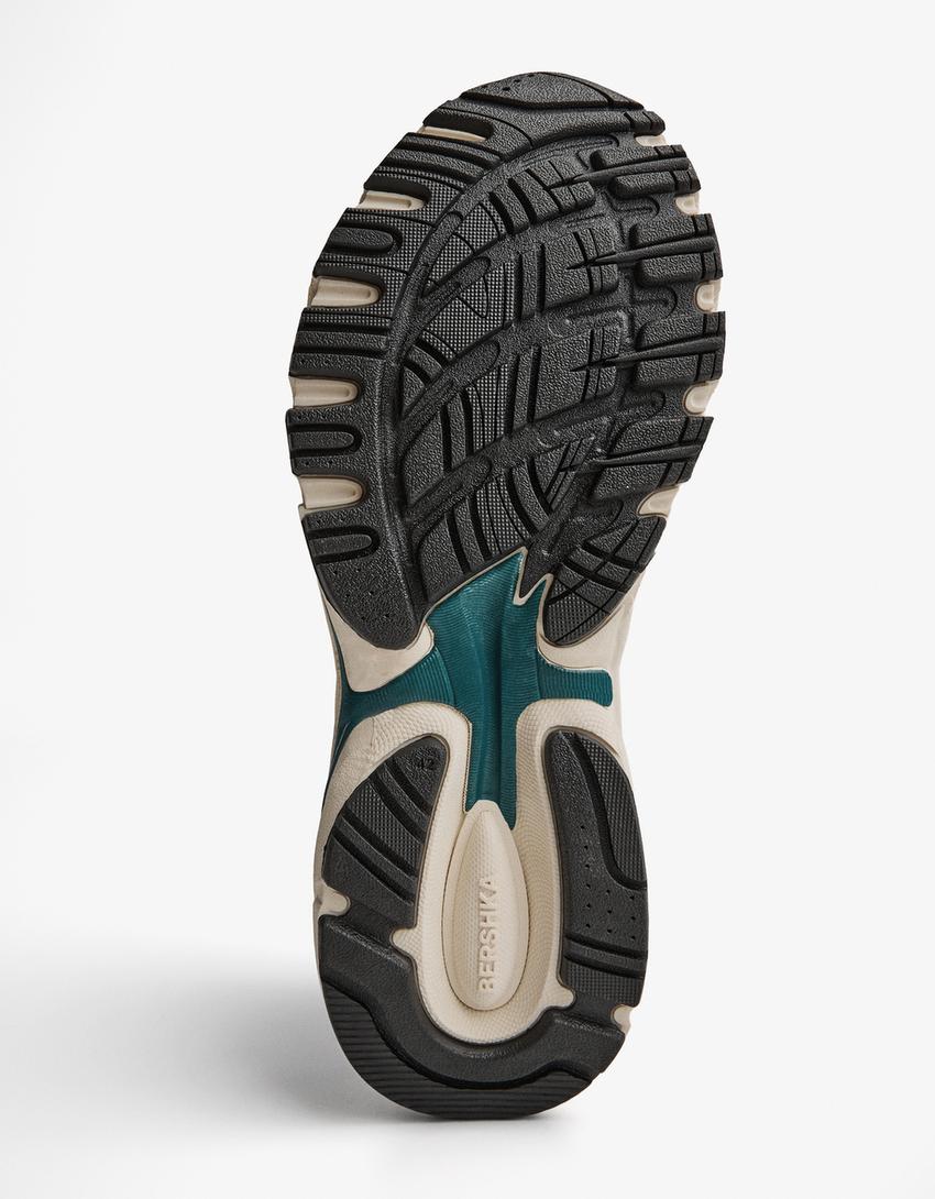 Sneakers met gecombineerde vlakken-Blauw