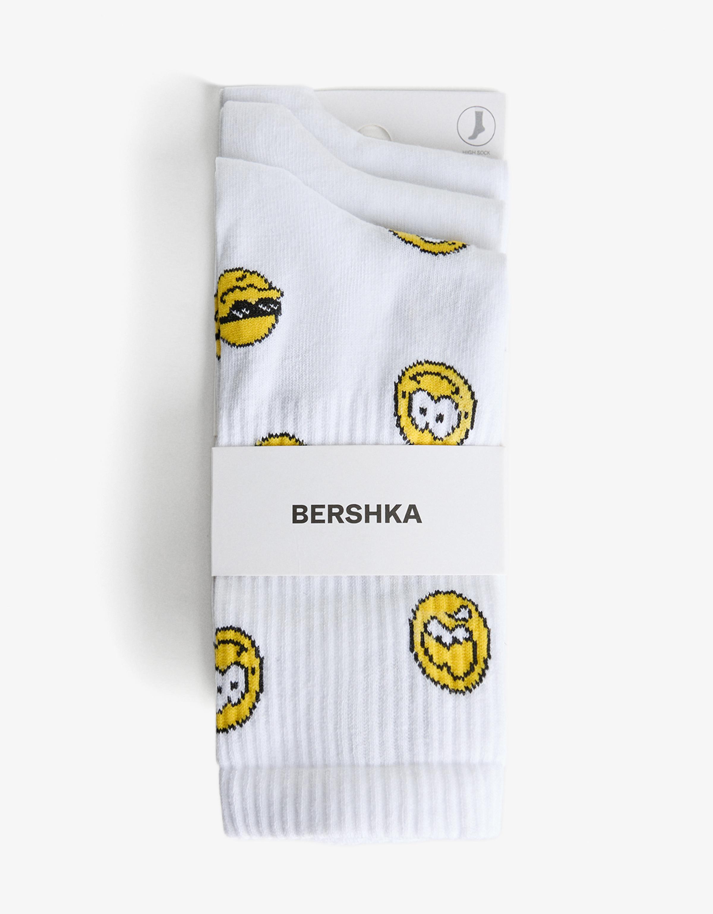 Pack 3 Calcetines Print Hombre M Blanco