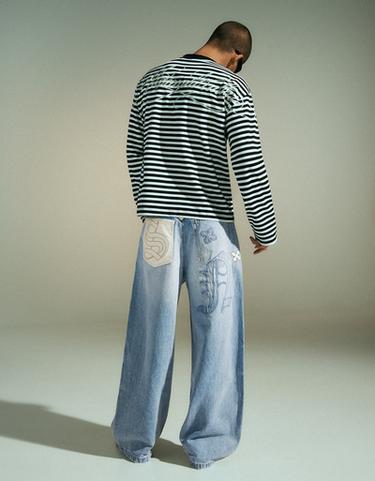 Patchwork barrel jeans — Light blue 3
