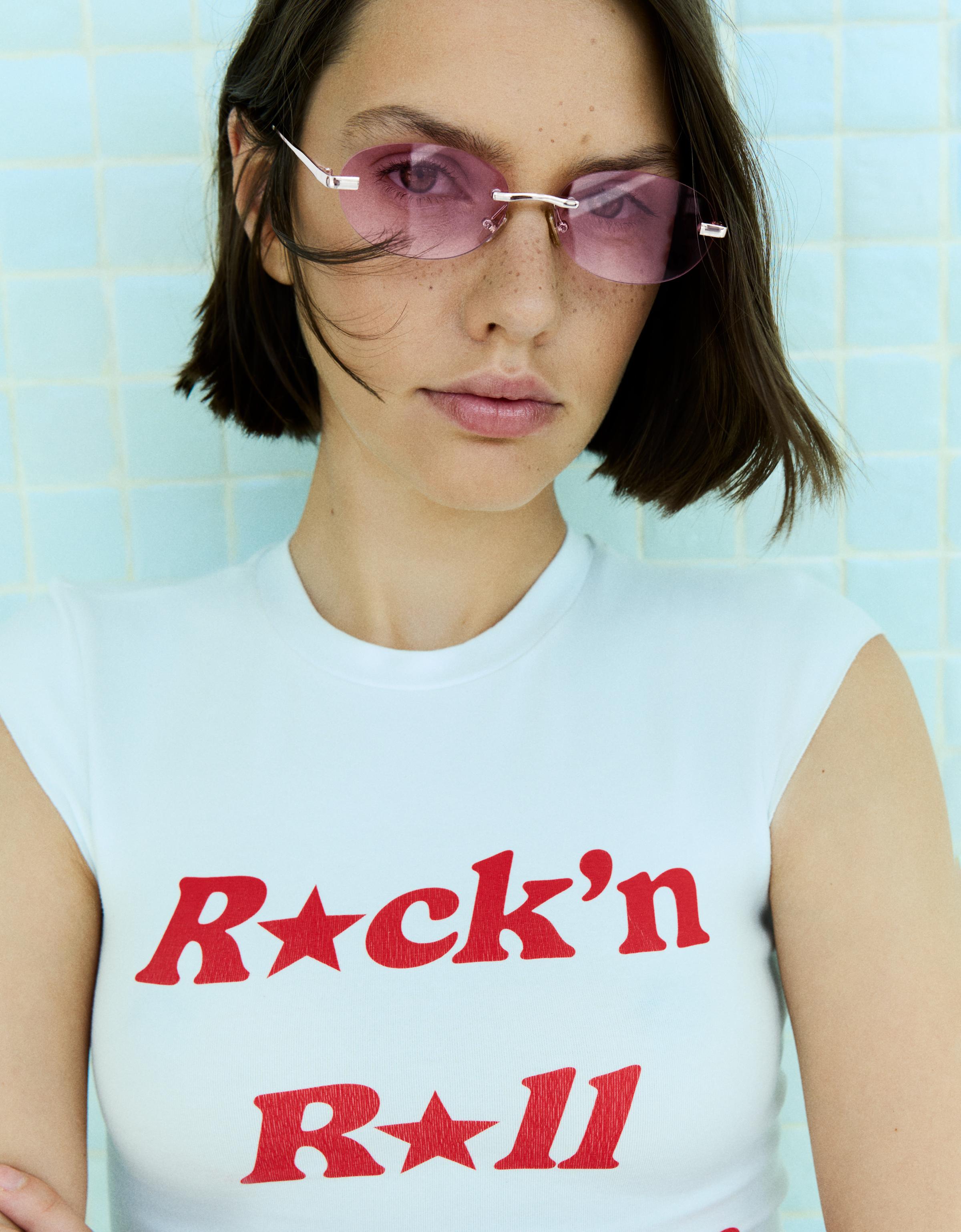 Rimless oval sunglasses — Pink