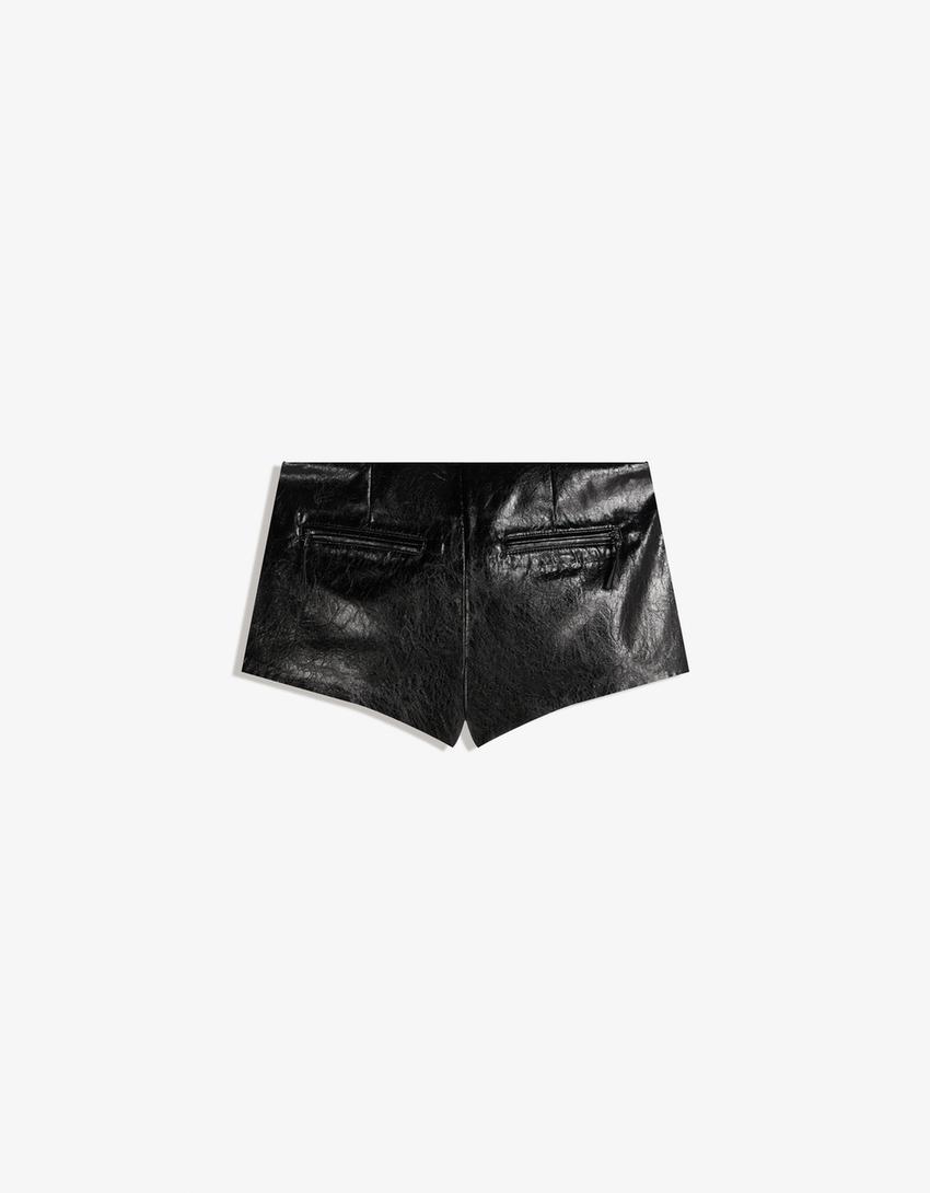 Short polipele metalizado-Preto