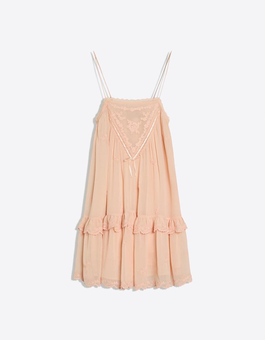 فستان قصير بوهيمي-برتقالي