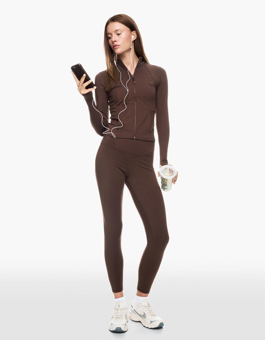 Jaqueta cremallera quick dry & breathable-Marrón-1