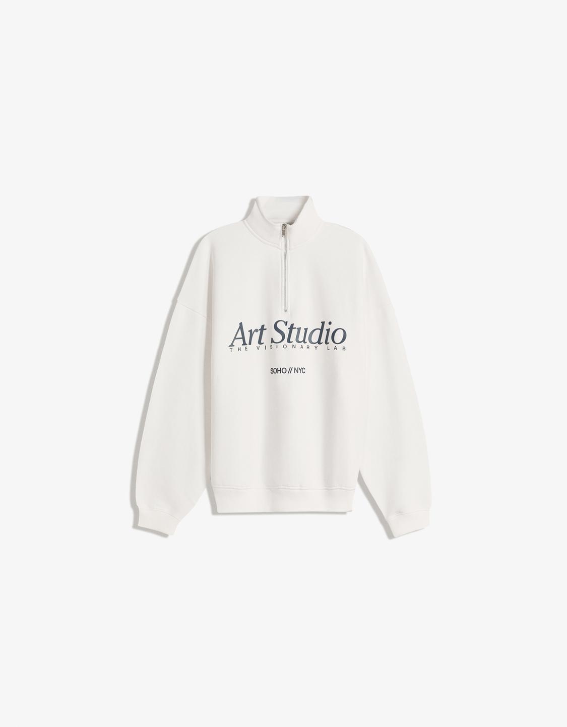 Printed quarter-zip sweatshirt