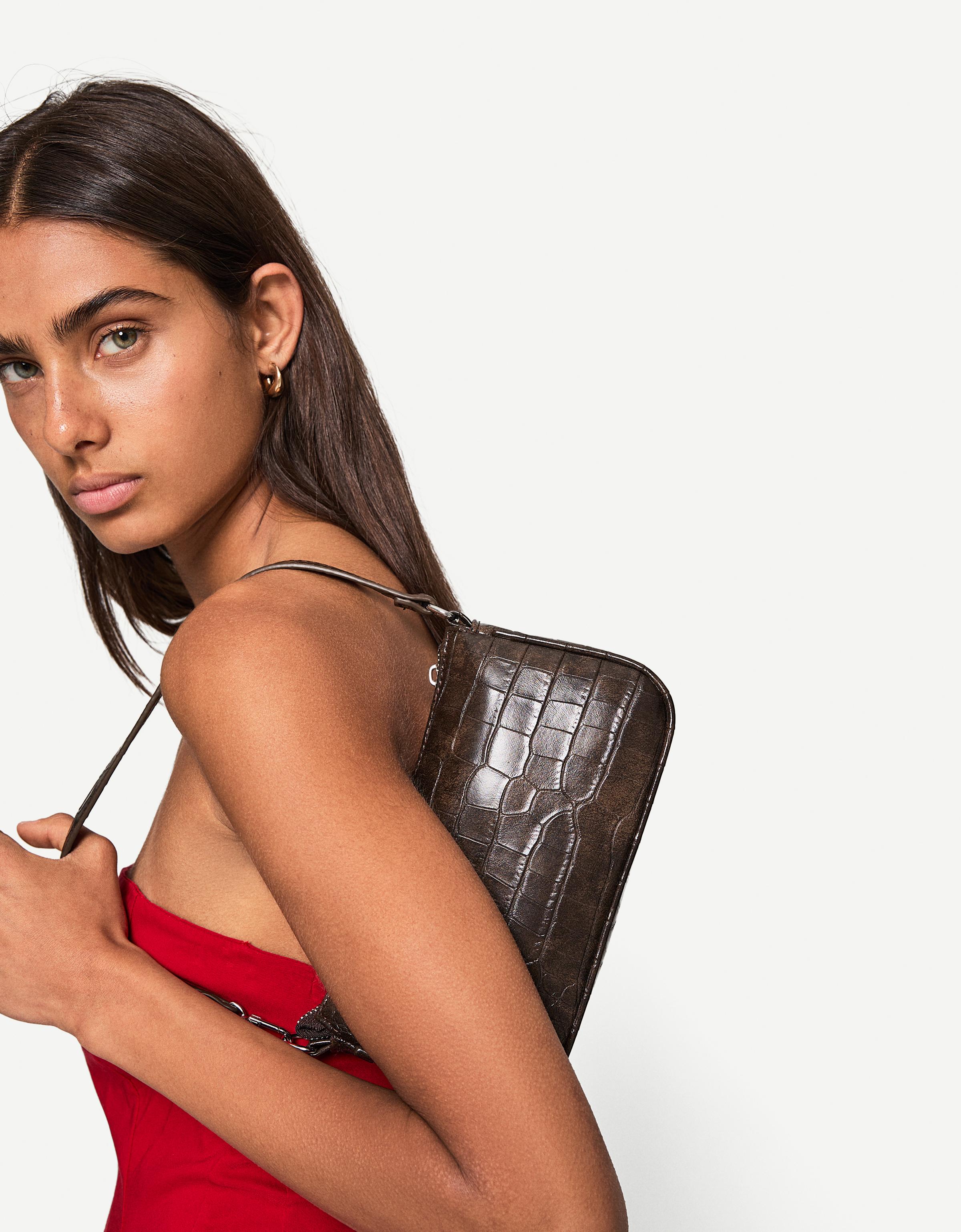 Bershka Minitasche Aus Kunstleder Damen Braun