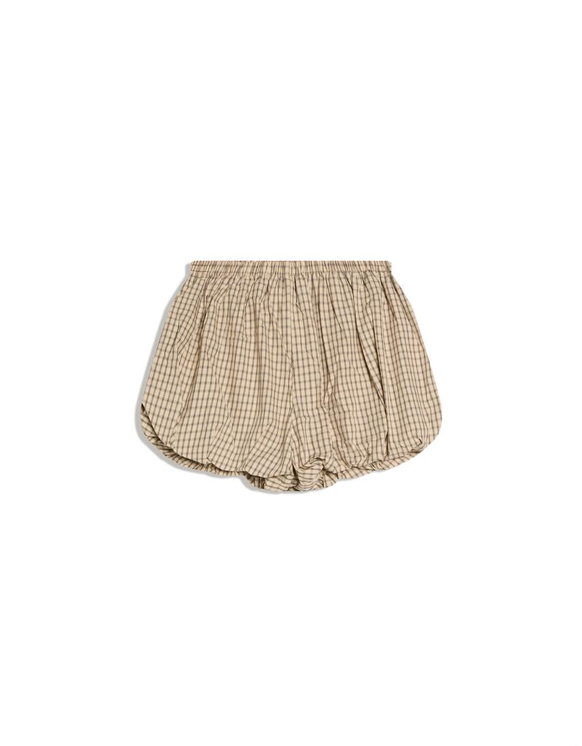 Checked balloon shirt and skort set-Checked balloon shirt and skort set