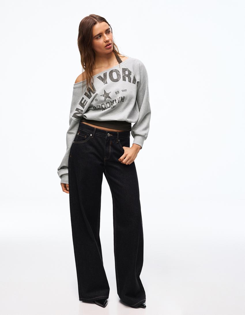 Sweter halter asimetris-Abu-abu