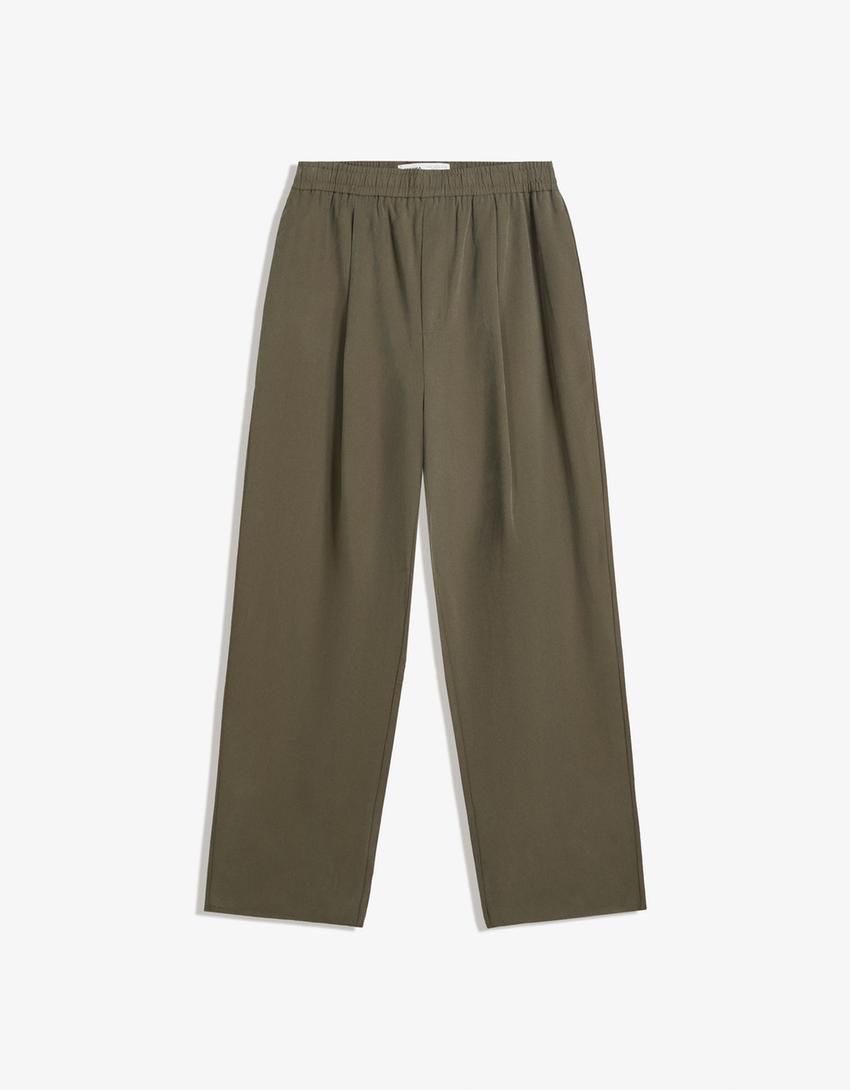 Pantalon baggy fit jogger fit-Kaki-3