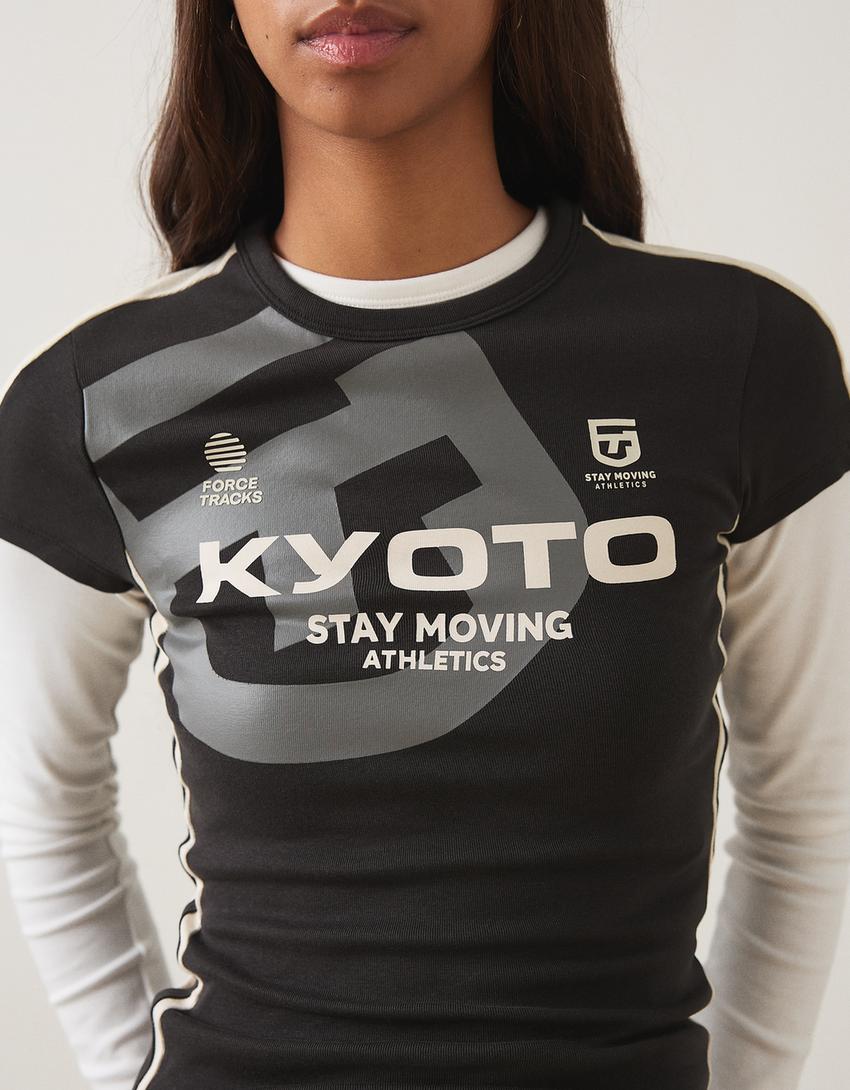 Short sleeve sport print T-shirt