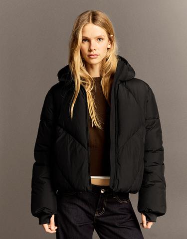 Puffer hooded jacket — Black 4