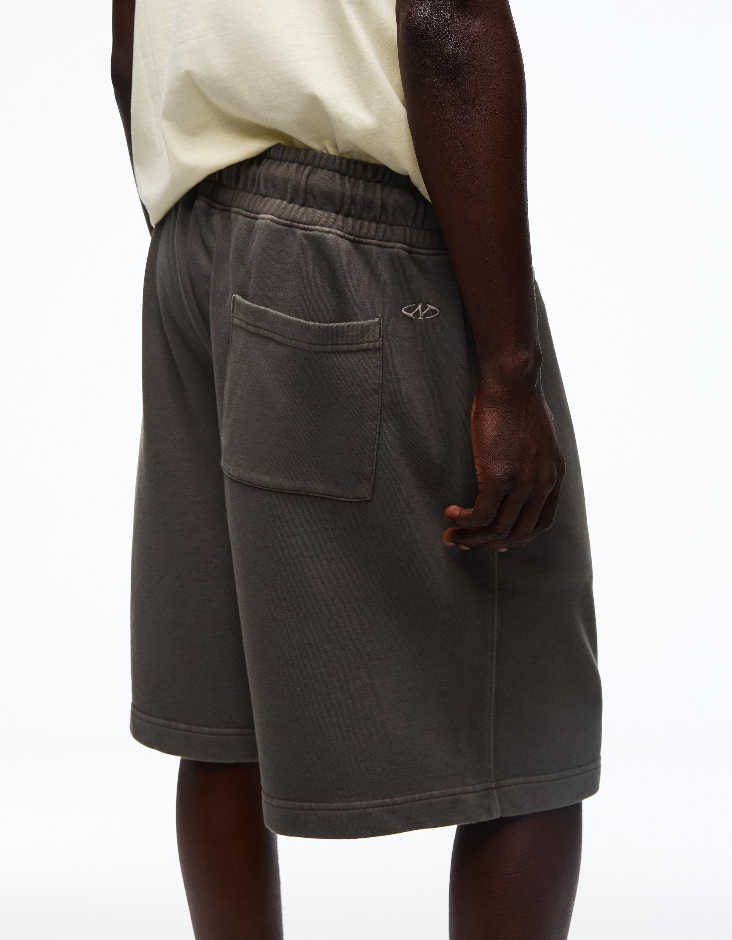 Boxy print Bermuda shorts — Grey