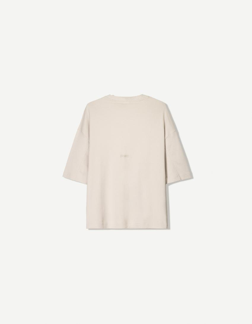 Boxy short sleeve T-shirt-Stone