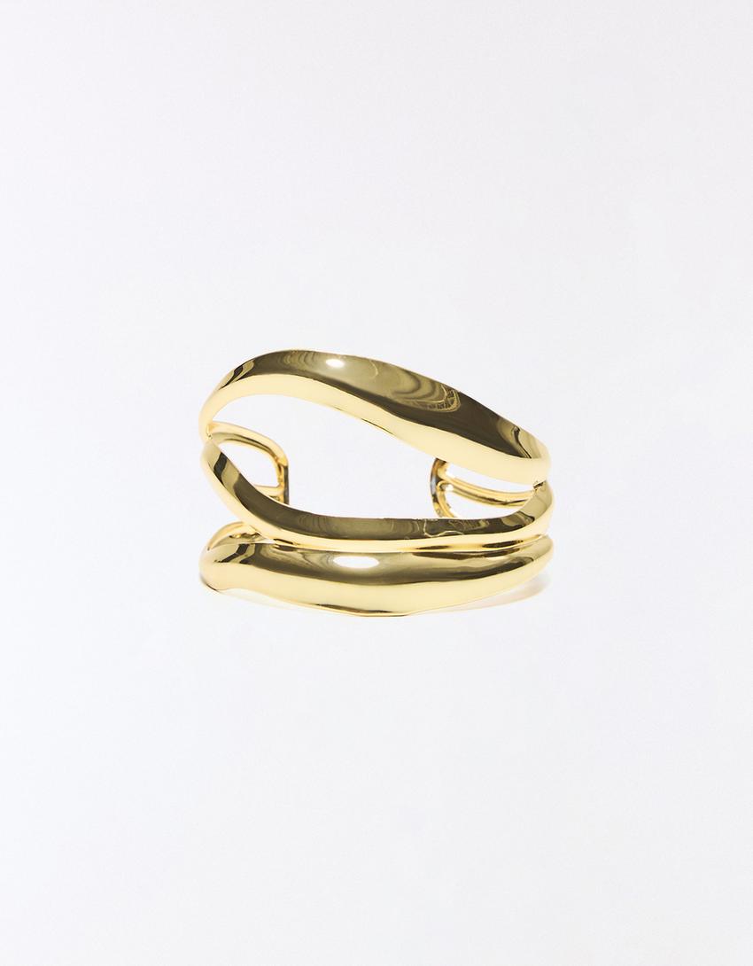 Pulsera cuff rigida-Oro