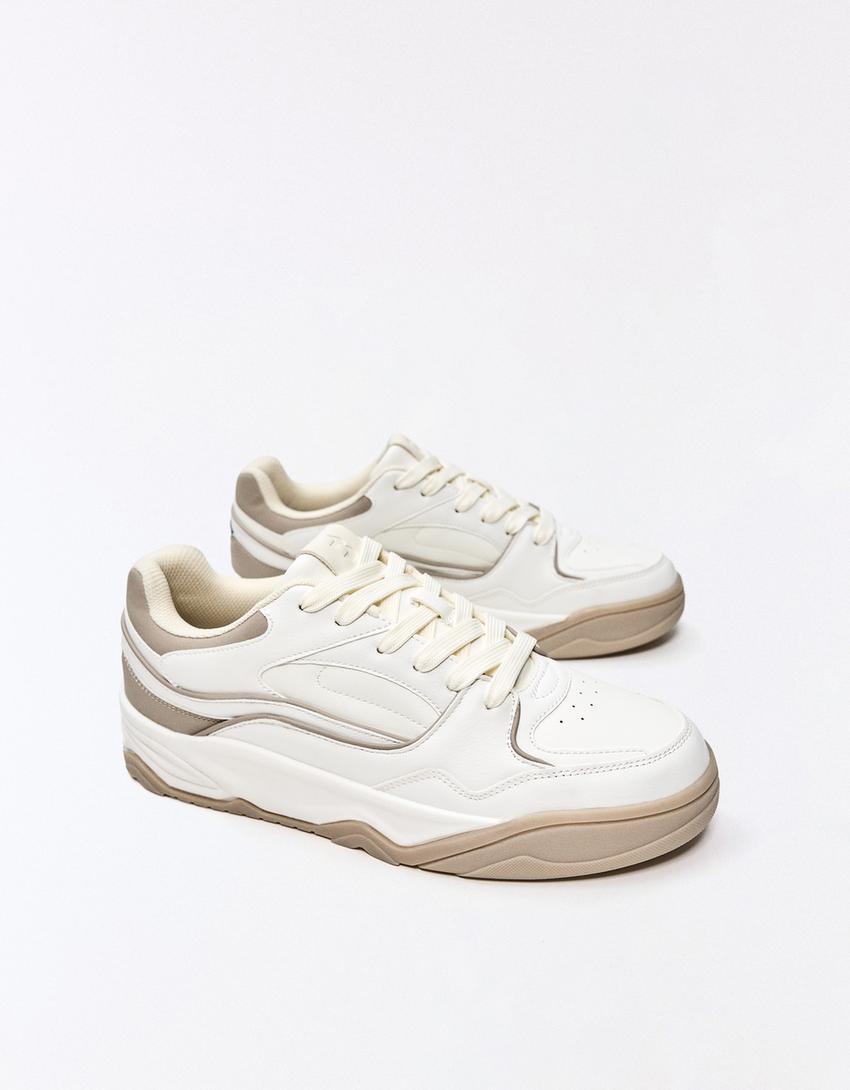 Hacimli spor ayakkabı-BEYAZ