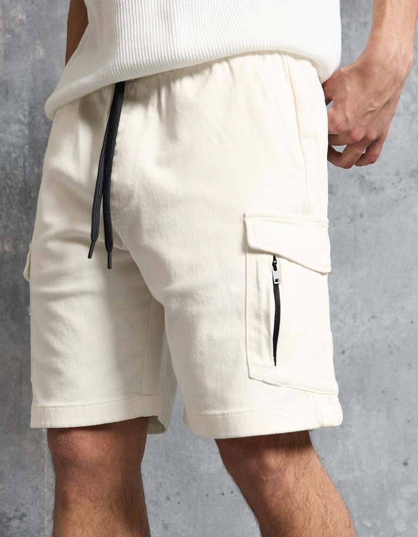 Regular cargo Bermuda shorts-White