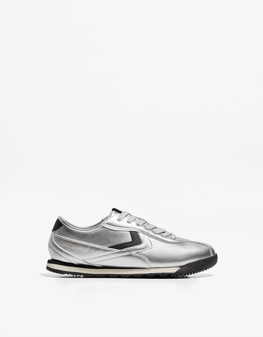 Retro sneakers-Zilver
