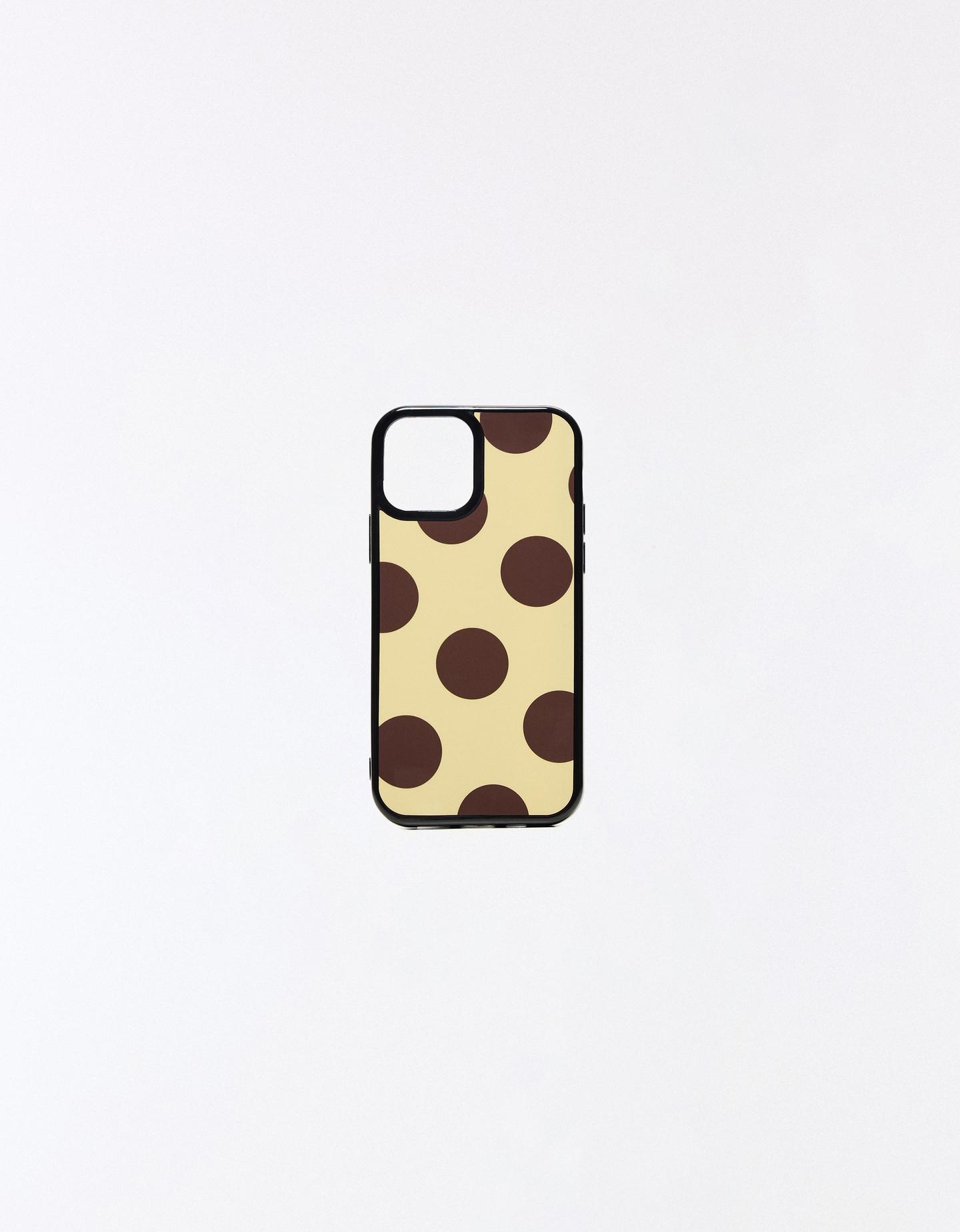 Bershka etui na telefon w kropki żółty