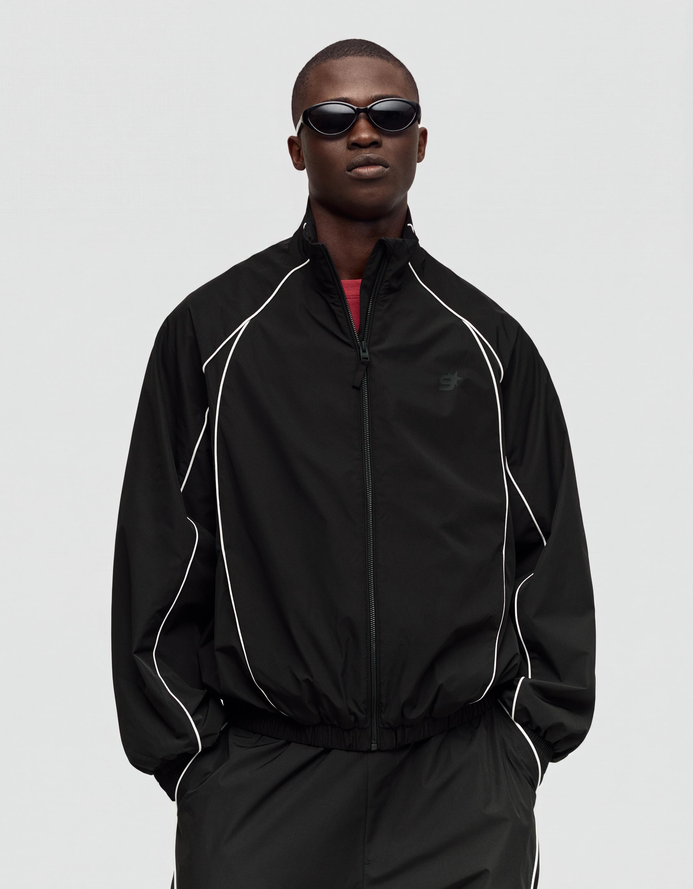 Contrast technical jacket — Black