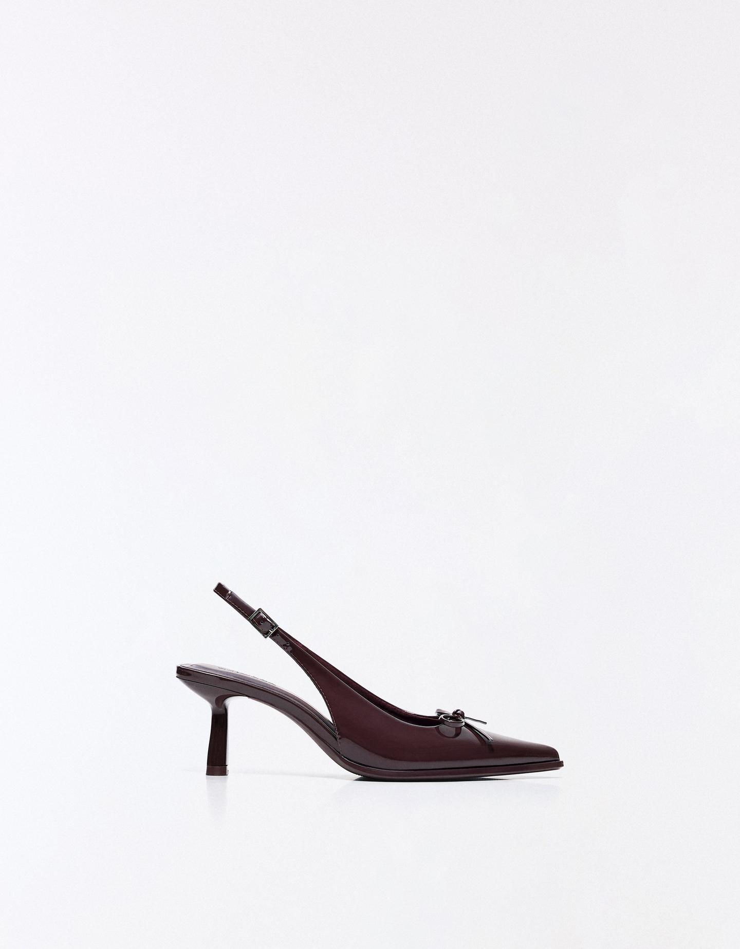 Bershka Scarpe Kitten Heel Aperte Sul Tallone Donna 39 Porpora