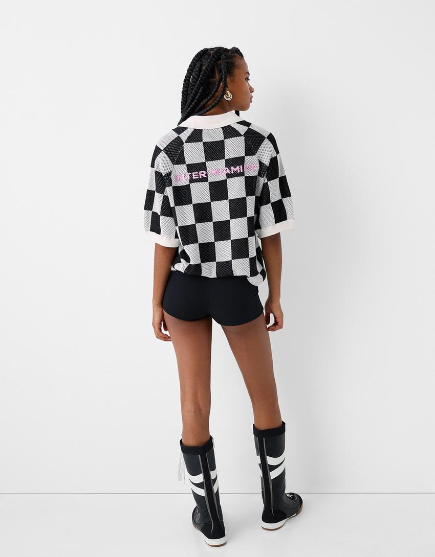 T-shirt polo Inter Miami CF carreaux-Noir-1