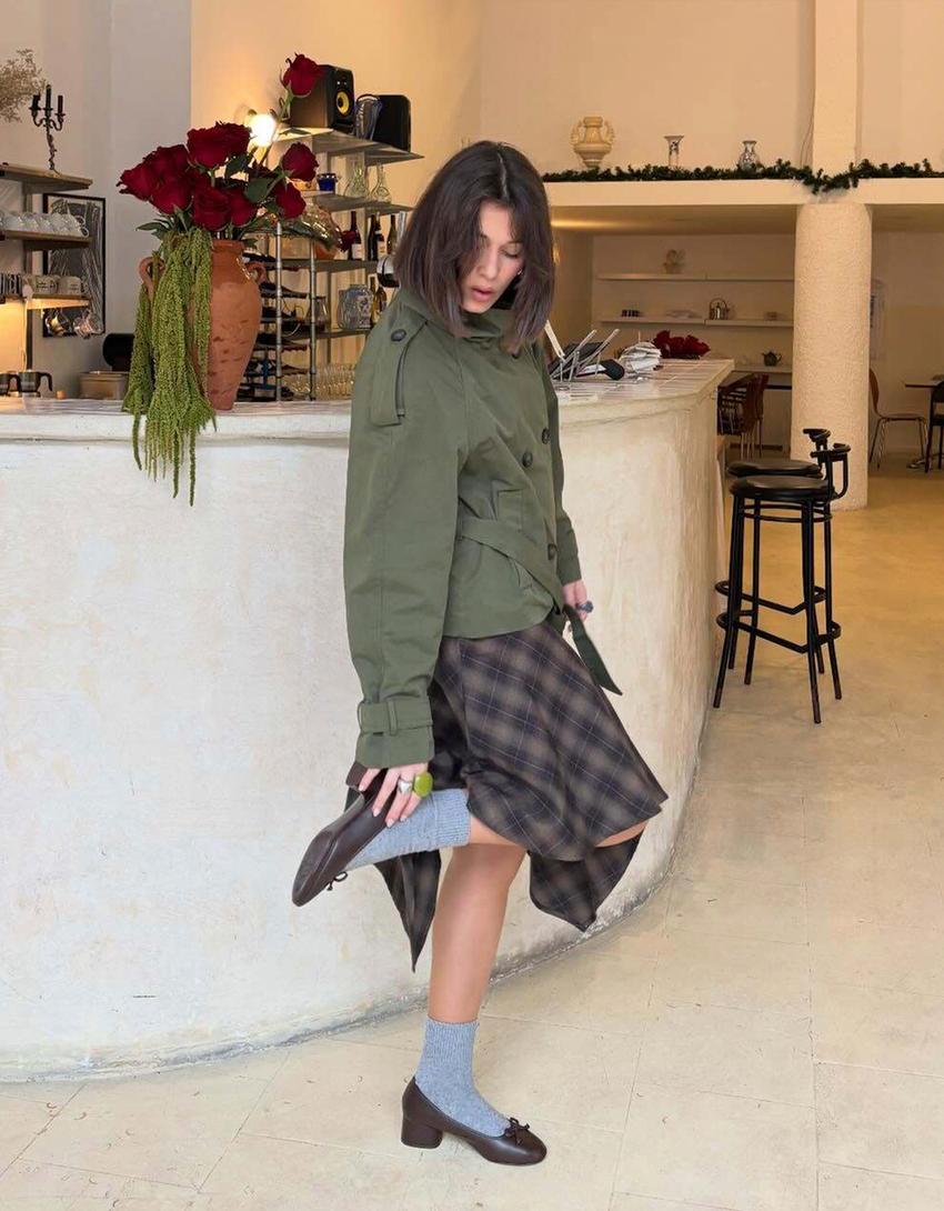 ქუსლიანი ბალერინა-ყავისფერი