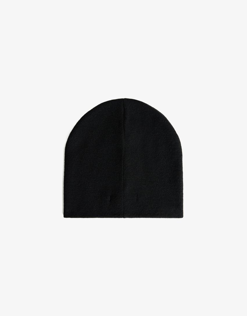 Printed beanie-Black
