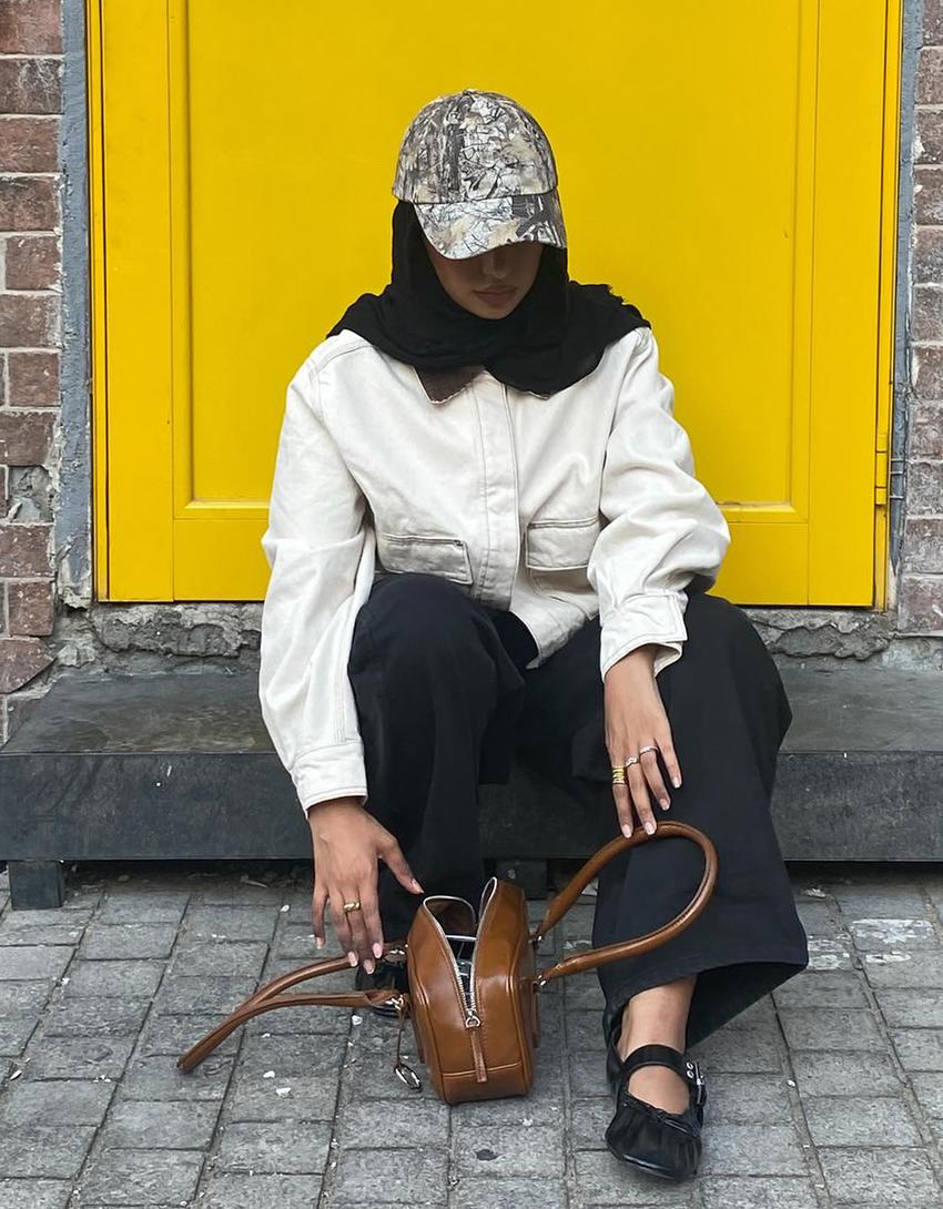 Jacket with corduroy collar-Camel