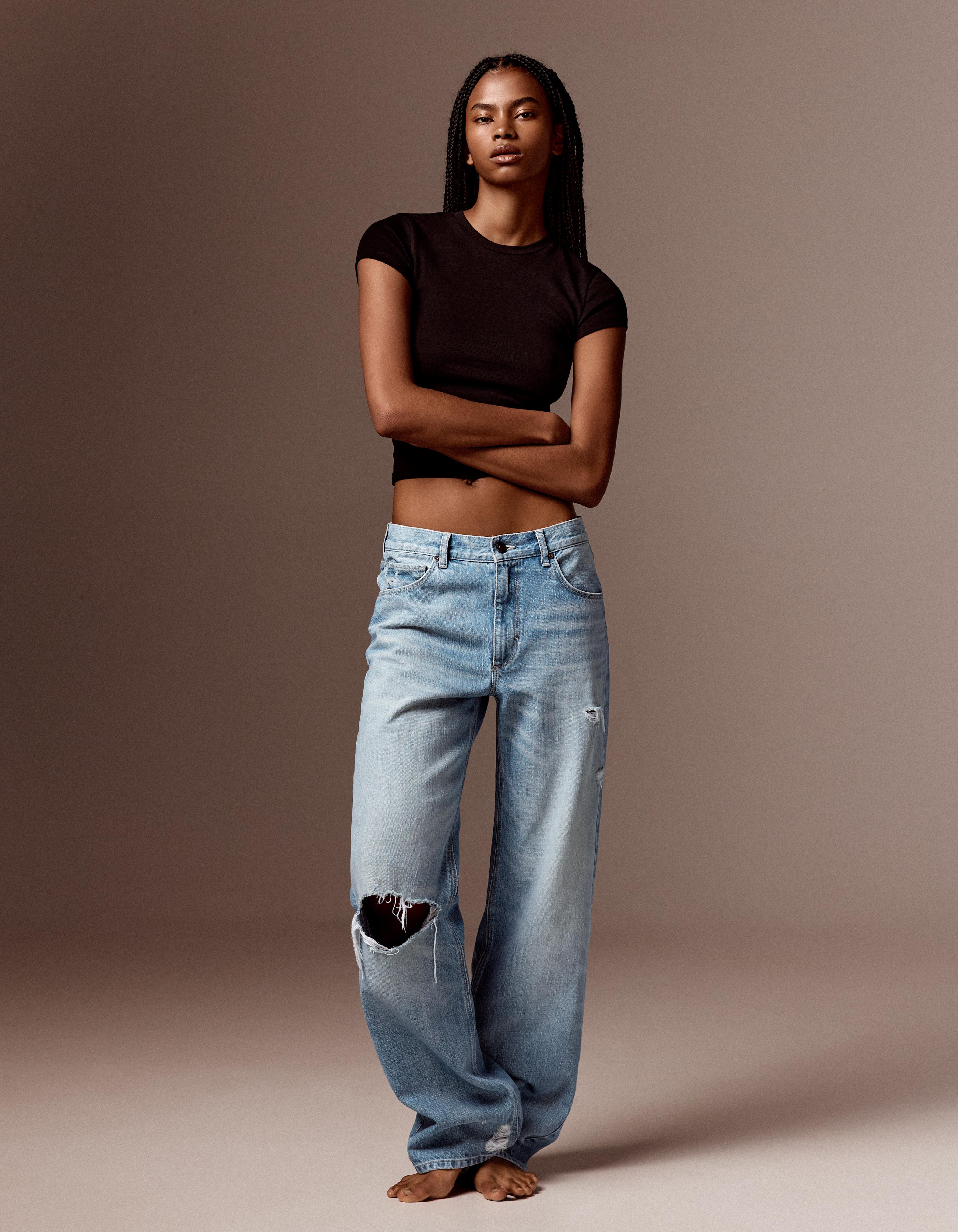 Straight baggy jeans — Light blue