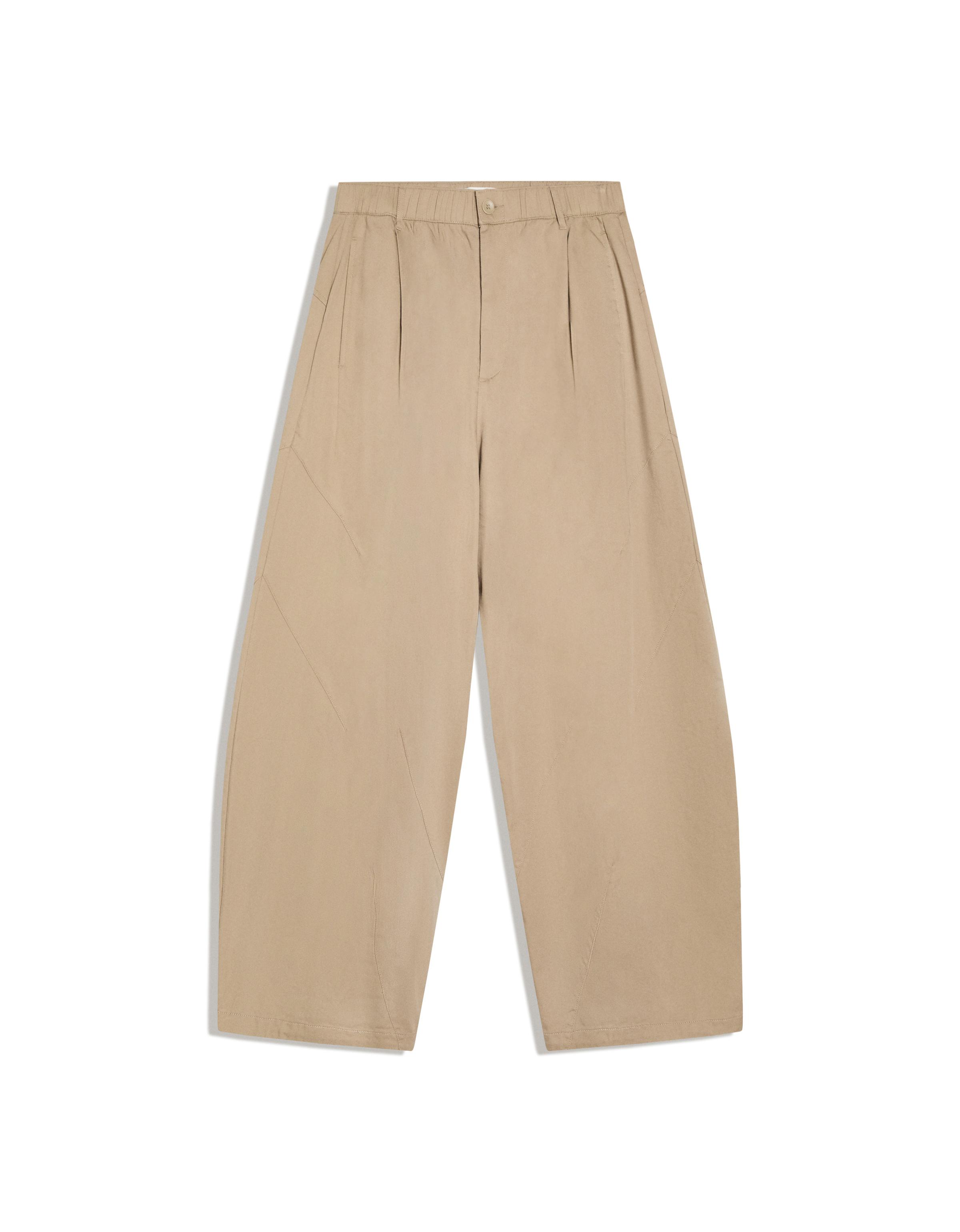 Darted barrel leg trousers — Grey