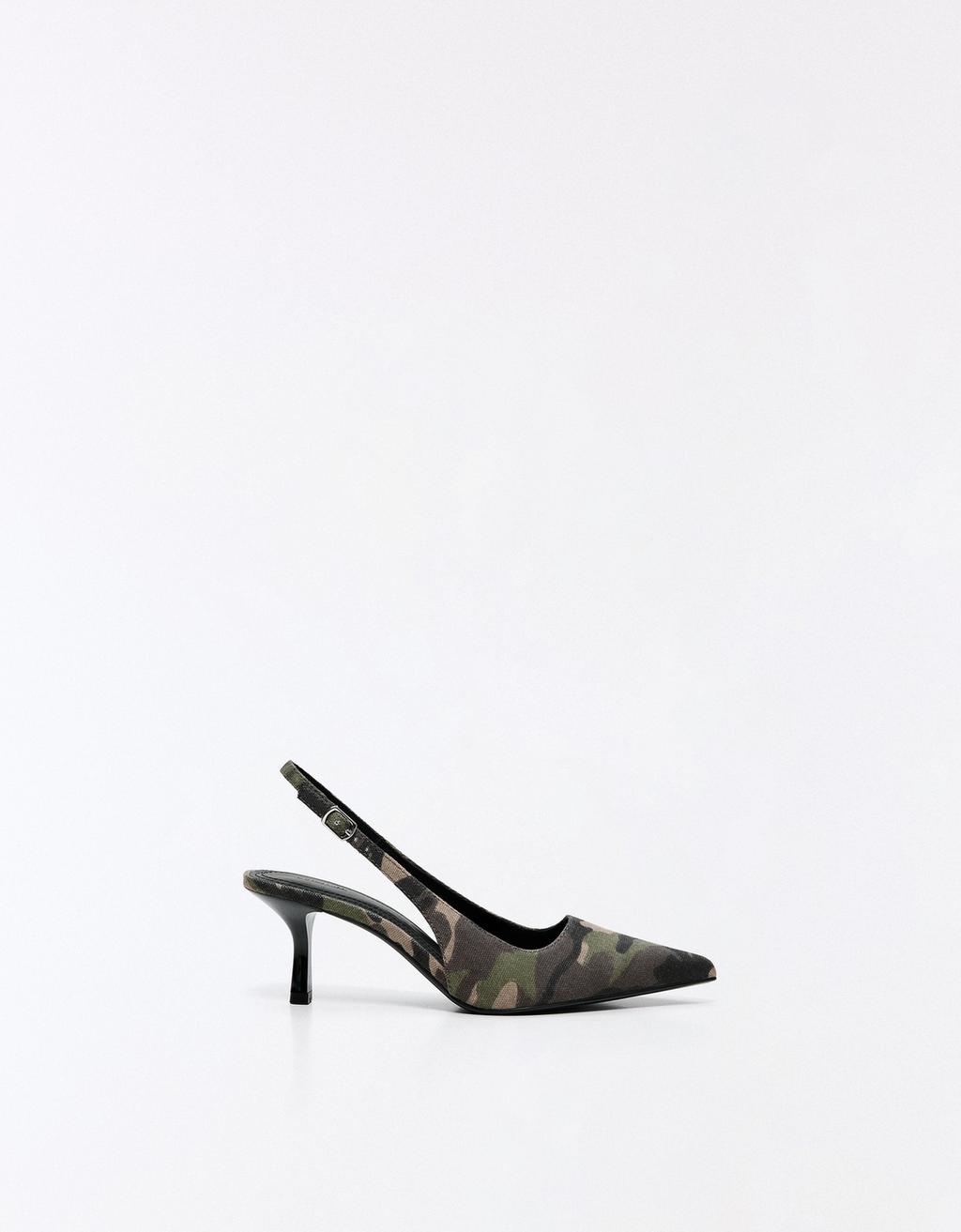 Slingback kitten heel shoes