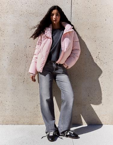Puffer hooded jacket — Pink 3