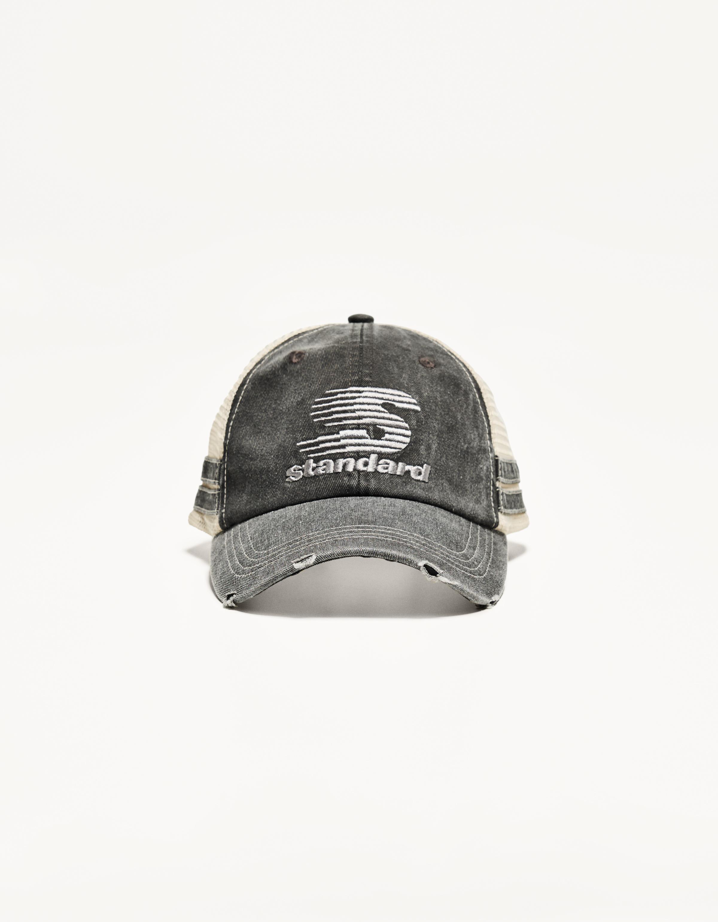 Bershka Trucker-Basecap Mit Rissen Herren Schwarz