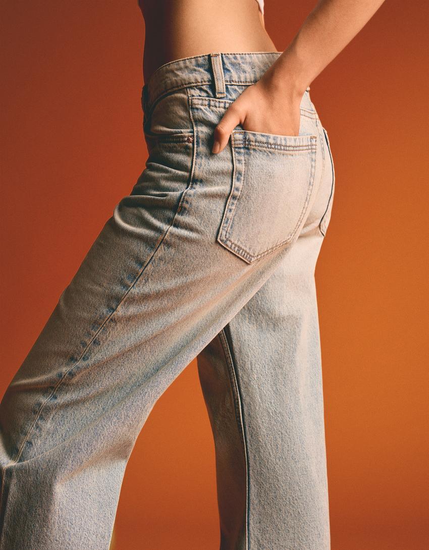 بنطال جينز فضفاض-أزرق فاتح-2